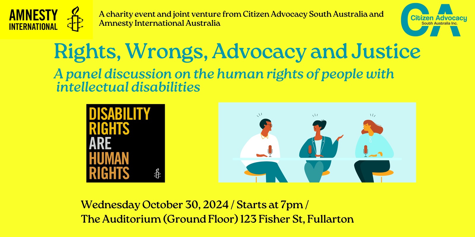 Banner image for Rights, Wrongs, Advocacy and Justice: A Panel Discussion on the Human Rights of People with Intellectual Disability