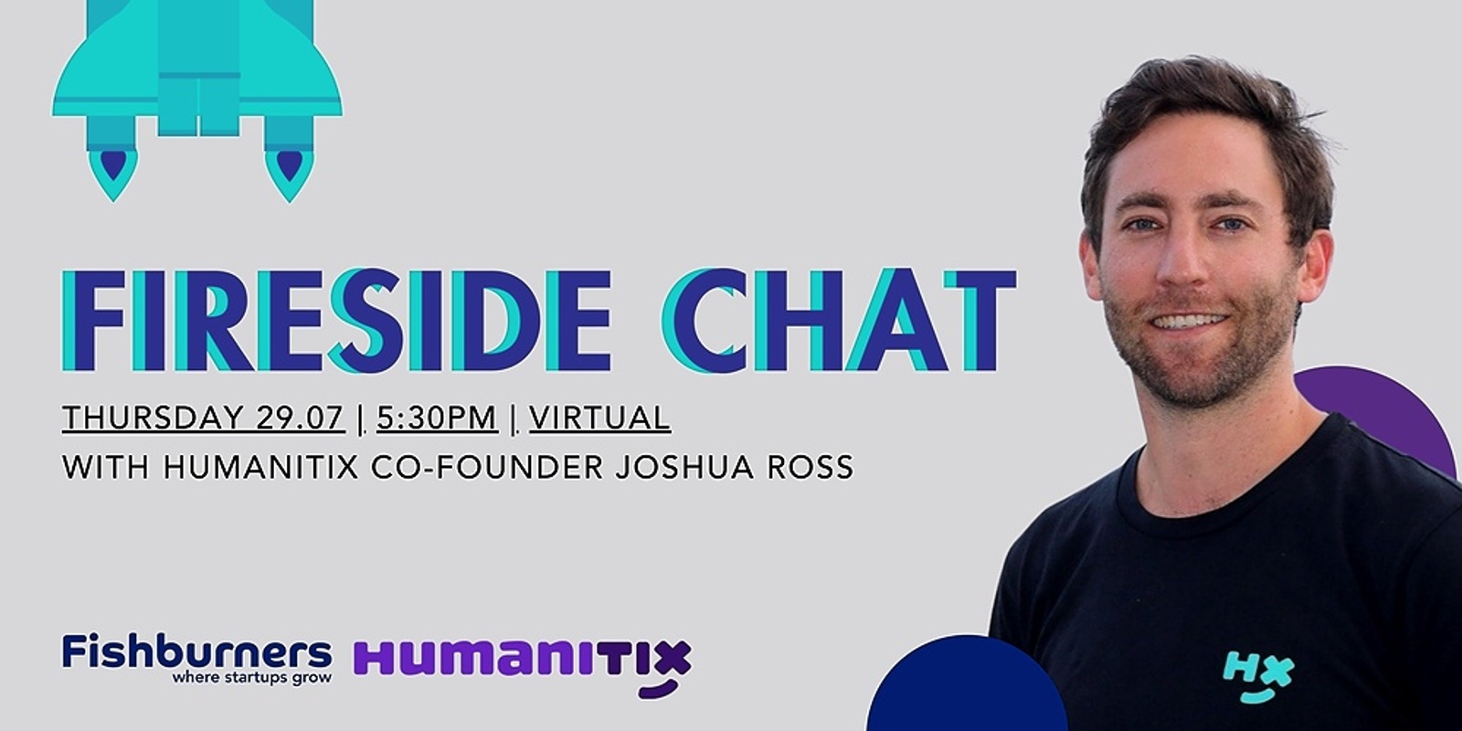 Banner image for Fireside Chat with the Co-Founder of Humanitix: Joshua Ross