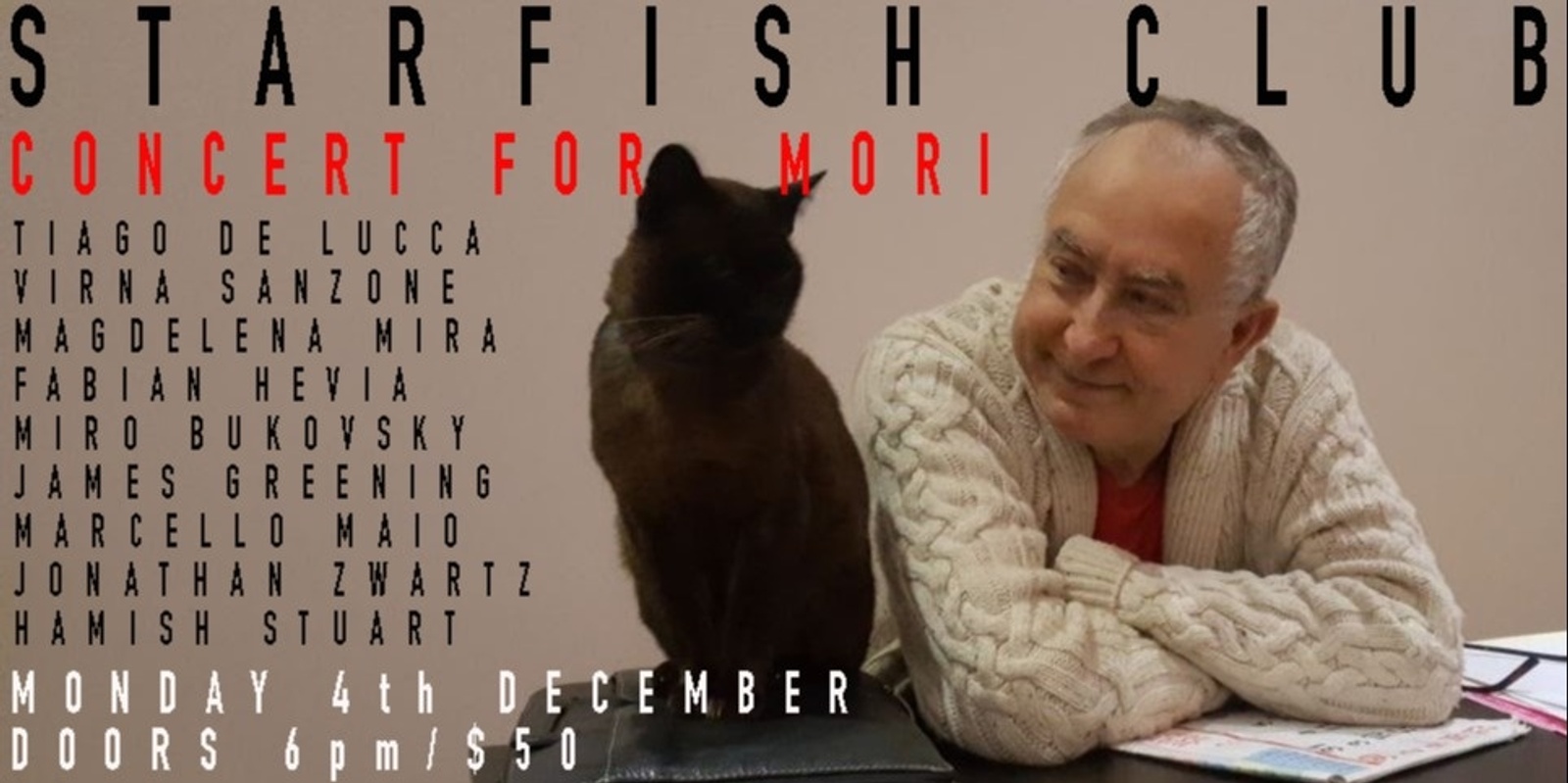 Banner image for Starfish Club Concert for Mori 4 December 2023