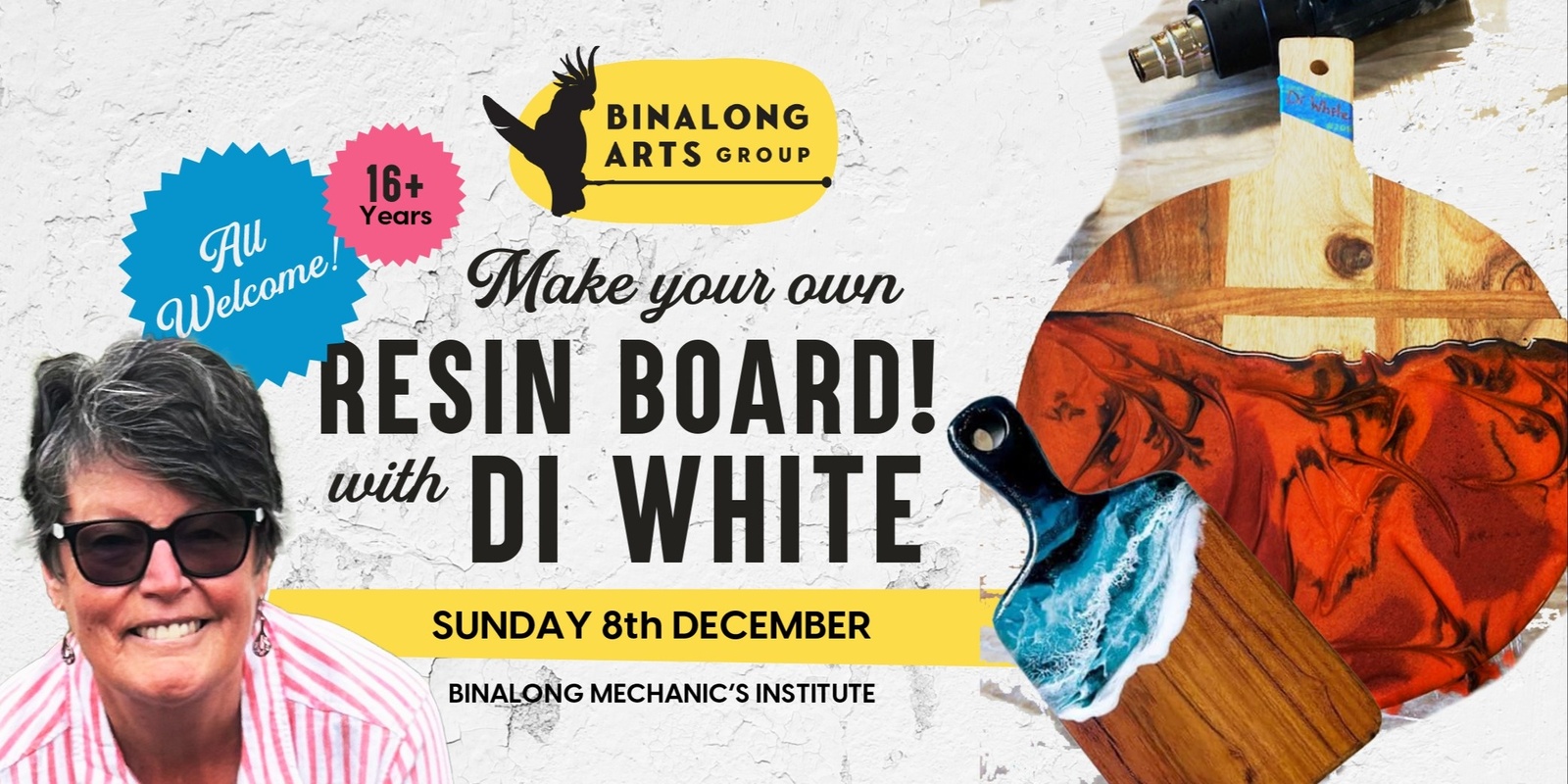 Banner image for BAG presents ... Resin Board Workshop with Di White