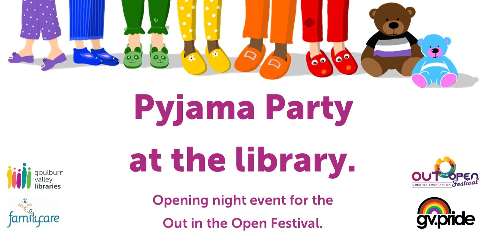 Banner image for OUT in the OPEN Festival Opening Night Pajama Party at the Library | Wed 6 Nov