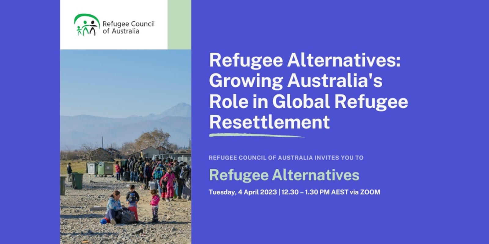 Banner image for Refugee Alternatives: Growing Australia's Role in Global Refugee Resettlement 