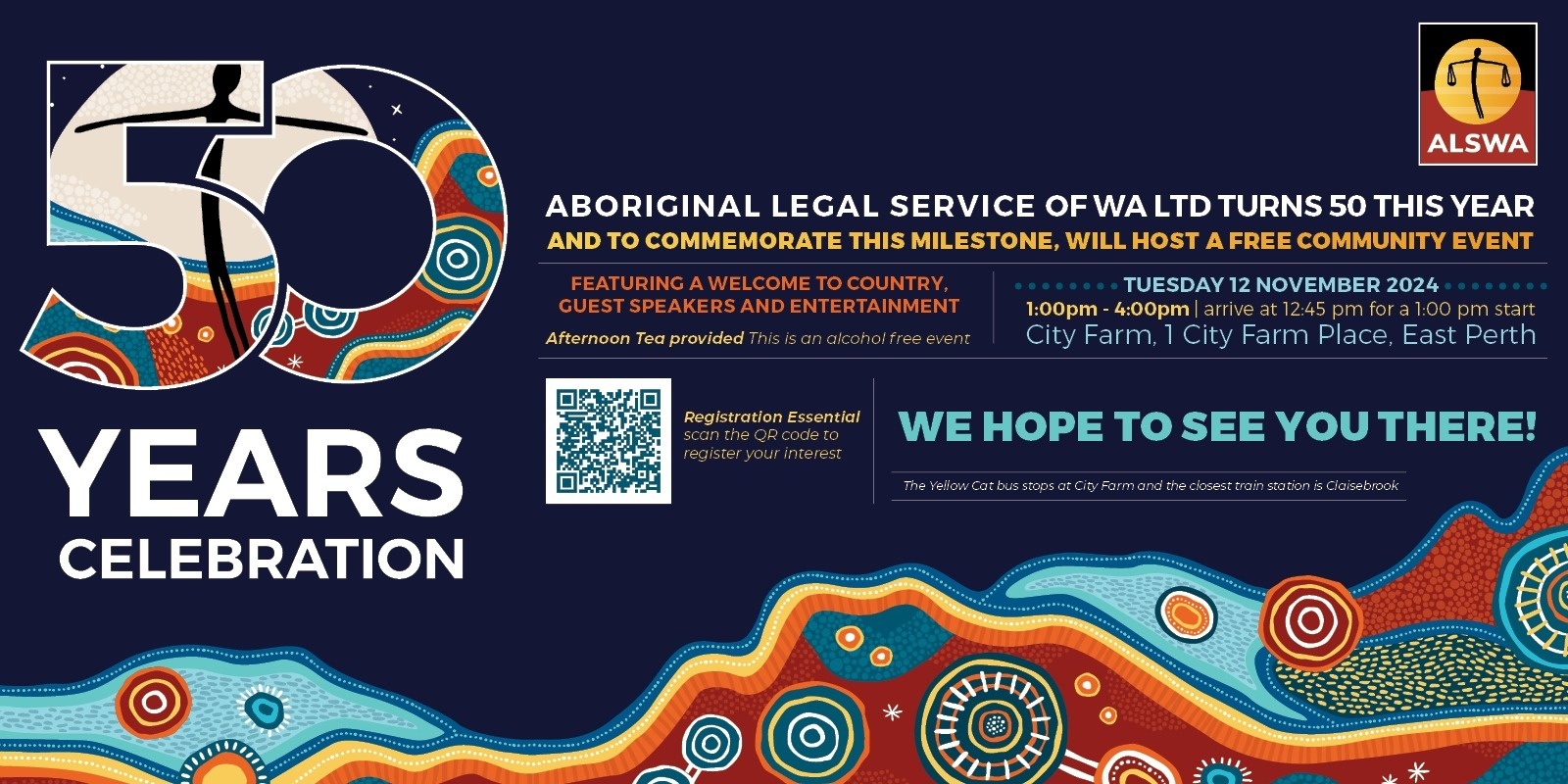 Banner image for Aboriginal Legal Service of WA Ltd. - 50th Celebration 