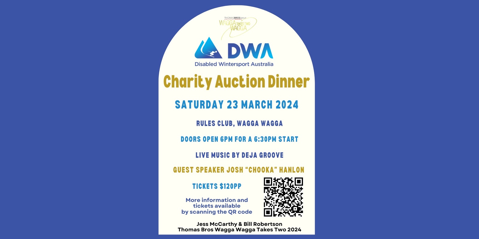 Banner image for Charity Auction Dinner - Disabled Wintersport Australia, Thomas Bros Wagga Wagga Takes Two 2024