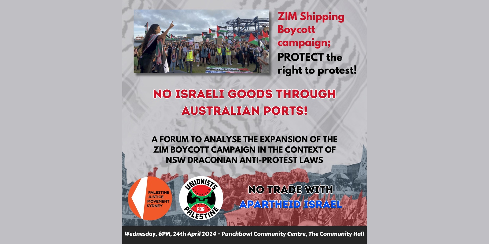 Banner image for Forum: ZIM Shipping Boycott campaign and the right to protest