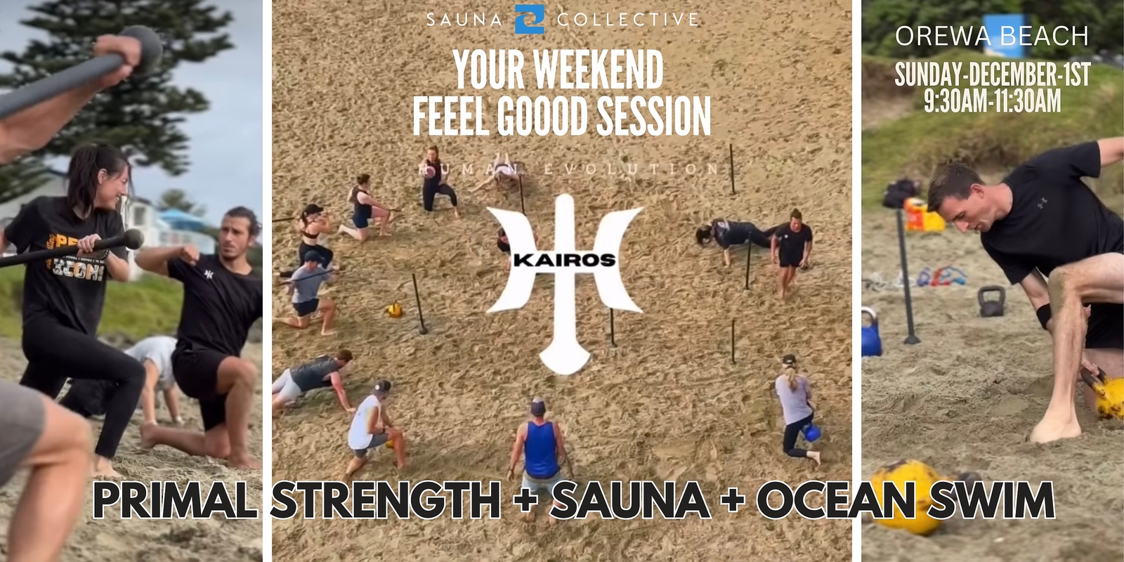 Banner image for Sauna Collective in Orewa: Primal Strength + Sauna + Ocean Swim