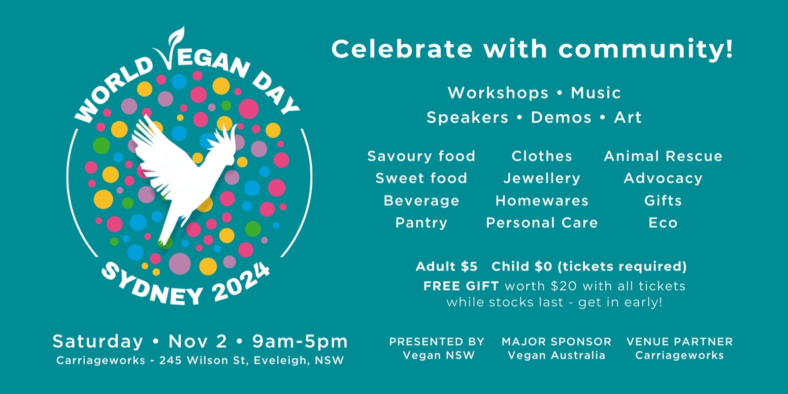 Banner image for WORLD VEGAN DAY Sydney 2024