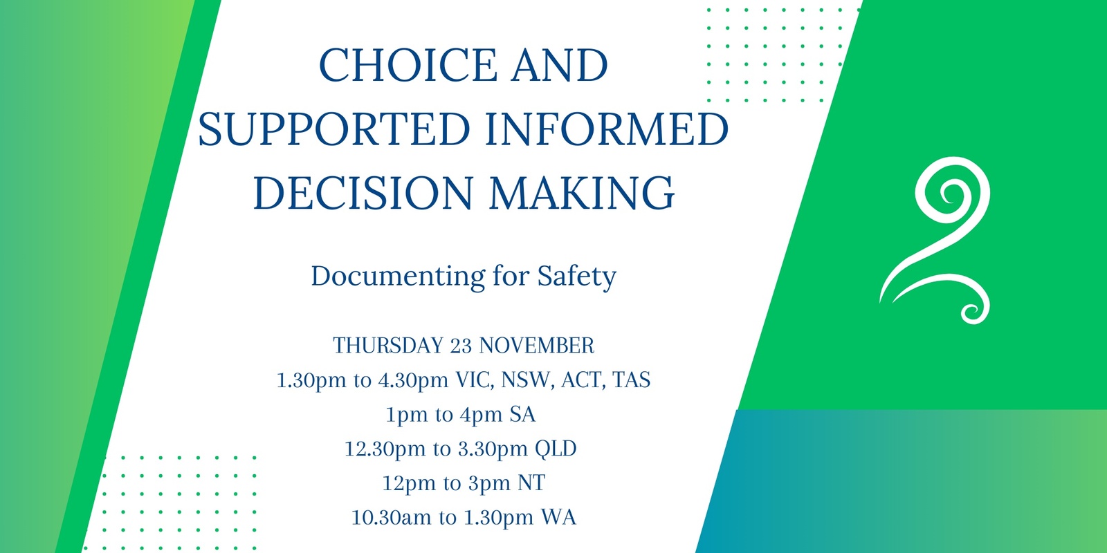 Banner image for Choice and Supported Informed Decision Making