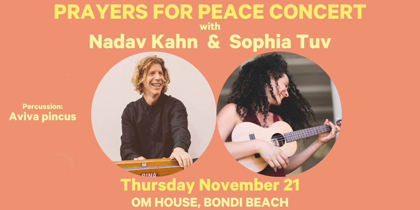 Banner image for Prayers for Peace - with Nadav Kahn & Sophia Tuv