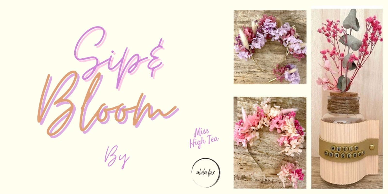 Banner image for Create a Bloom Crown with Sip & Bloom @ Boho Luxe Market - Fed Square 28th April 2024