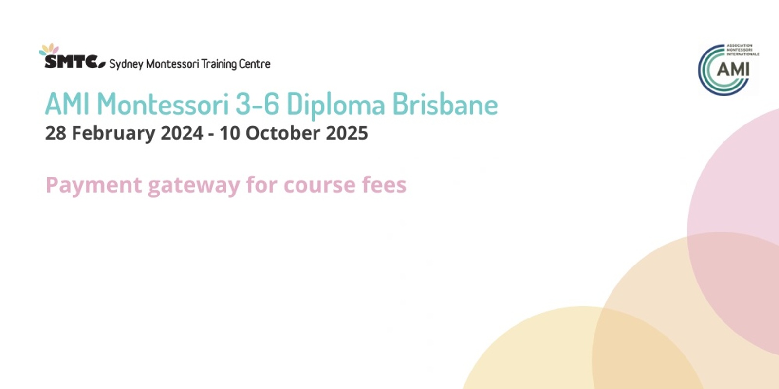 Banner image for AMI 3-6 Diploma Brisbane