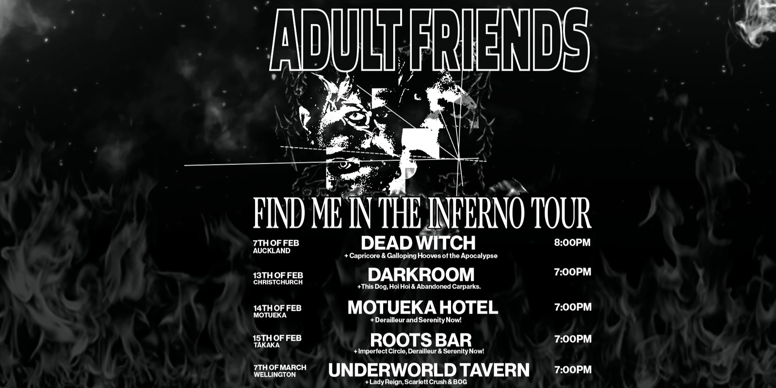 Banner image for Find Me In The Inferno Tour - ROOTS BAR TAKAKA