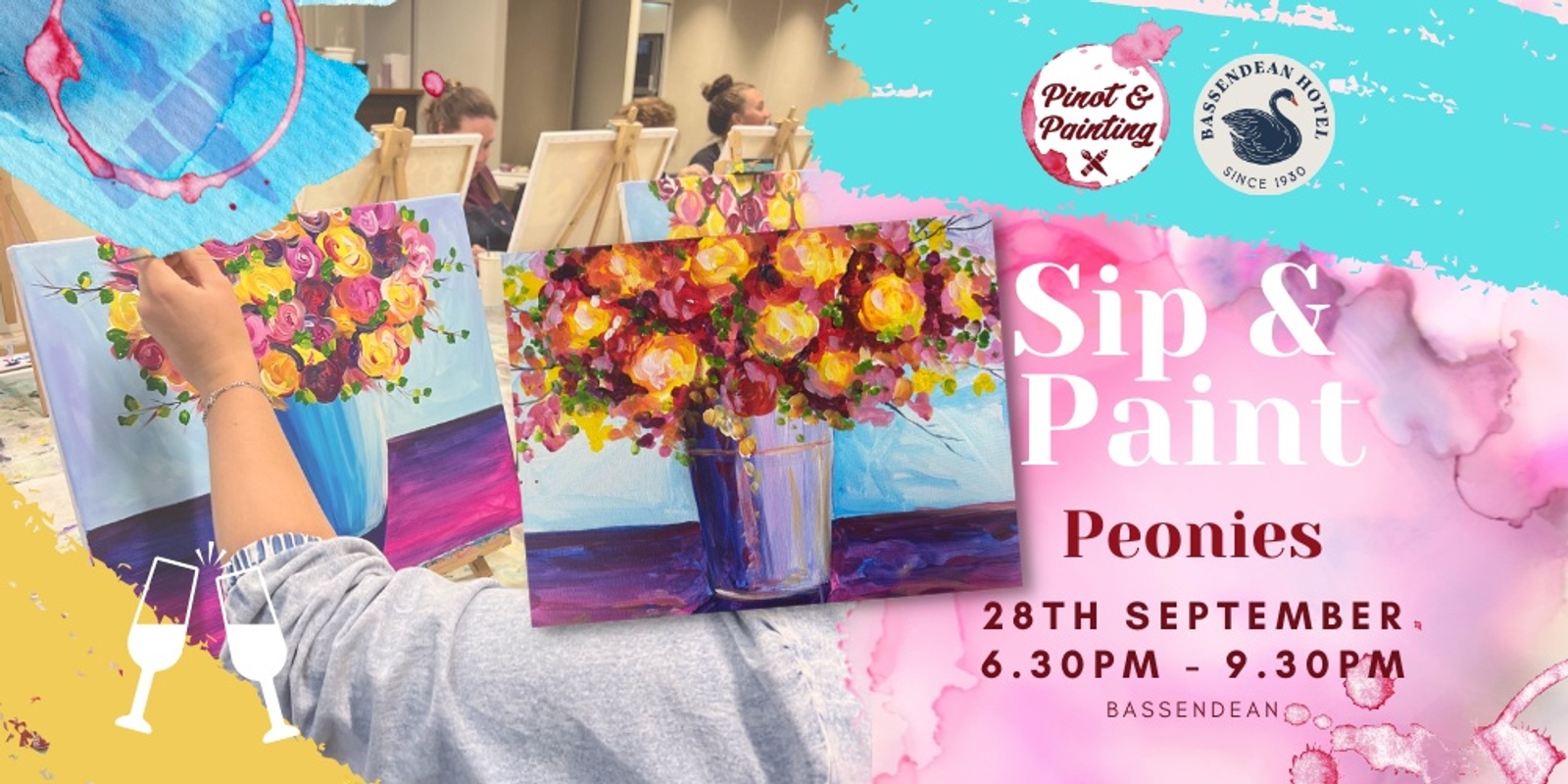 Banner image for Peonies  - Sip & Paint @ The Bassendean Hotel