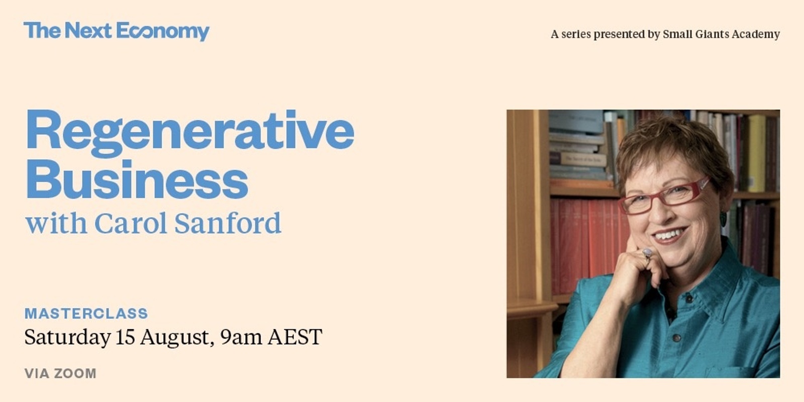 Banner image for Masterclass: Regenerative Business with Carol Sanford