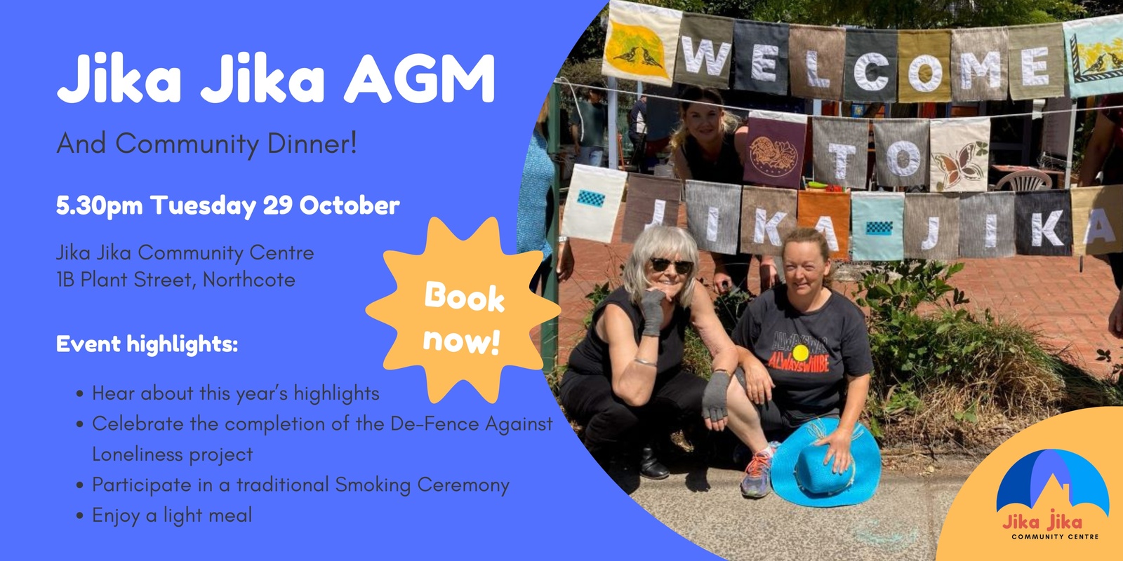 Banner image for Jika Jika Community Centre AGM and celebration