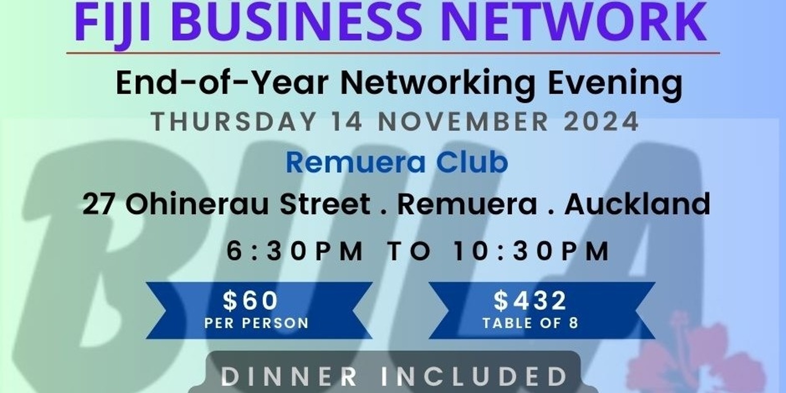 Banner image for Fiji Business Network - End-of-Year Networking Evening 2024