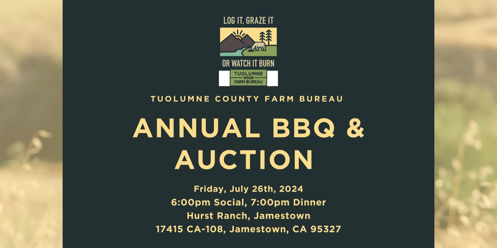 Banner image for Tuolumne County Farm Bureau Annual BBQ & Auction