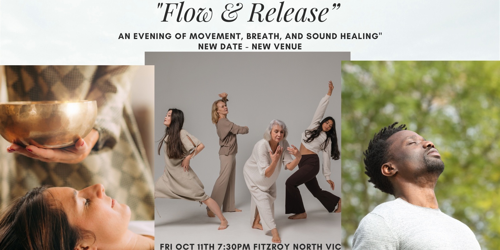 Banner image for "Flow & Release: An Evening of Movement, Breath, and Sound Healing"