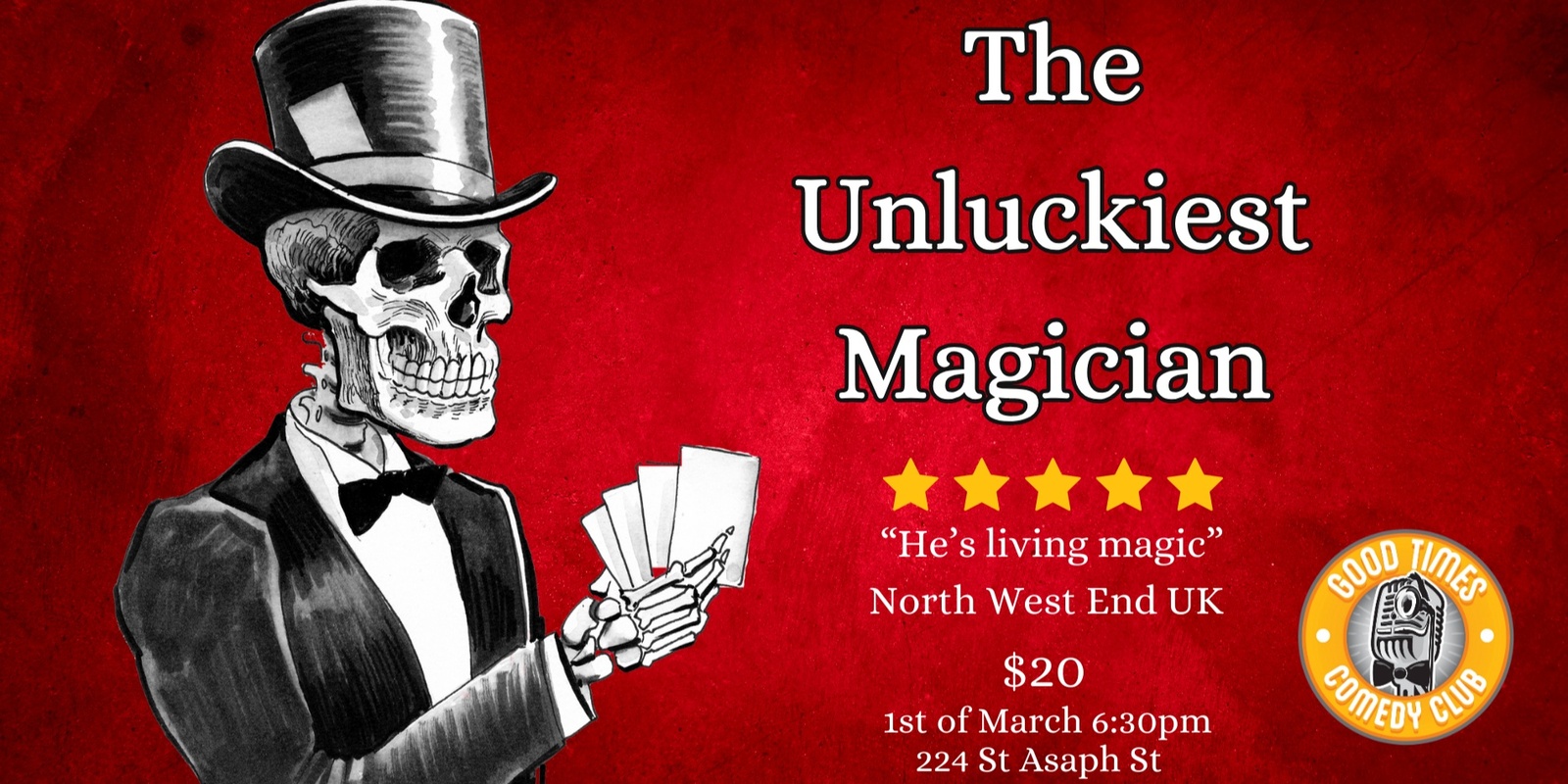 Banner image for Steve Wilbury - The Unluckiest Magician