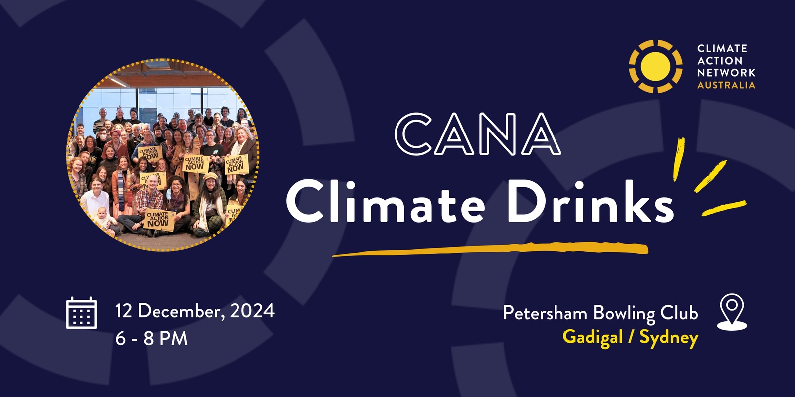 Banner image for CANA Climate Drinks - Sydney/Gadigal