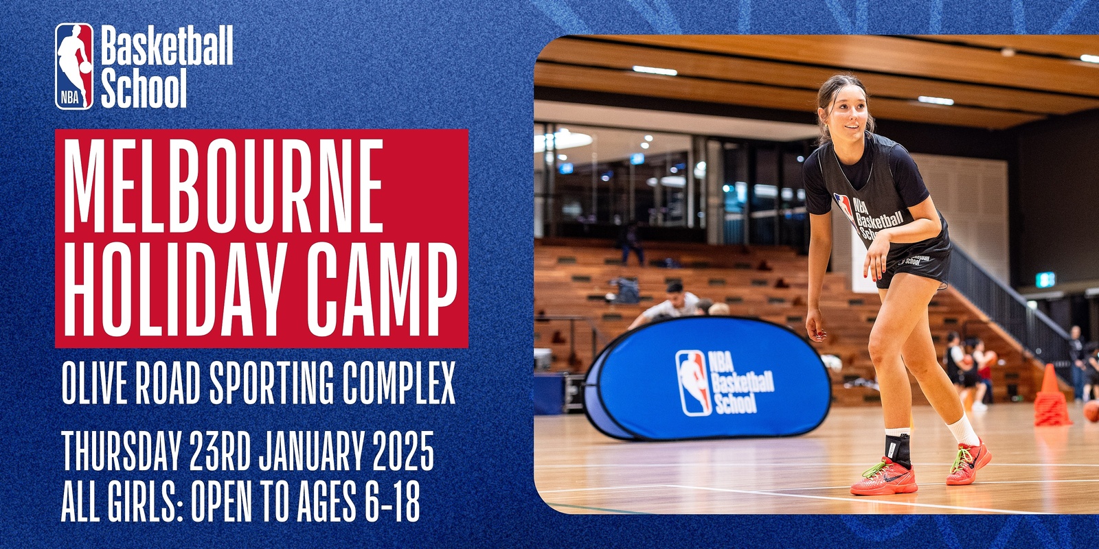 Banner image for Jan 23, 2025 – NBA Basketball School Holiday Camp, Melbourne (Olive Road Sporting Complex)