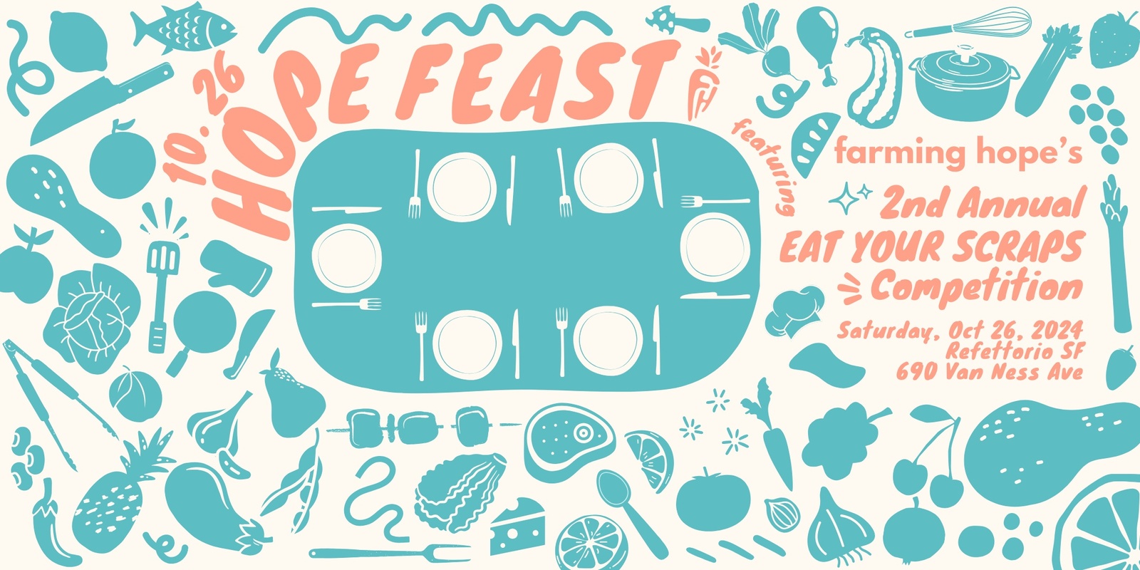 Banner image for Hope Feast 2024 featuring the Eat Your Scraps Competition