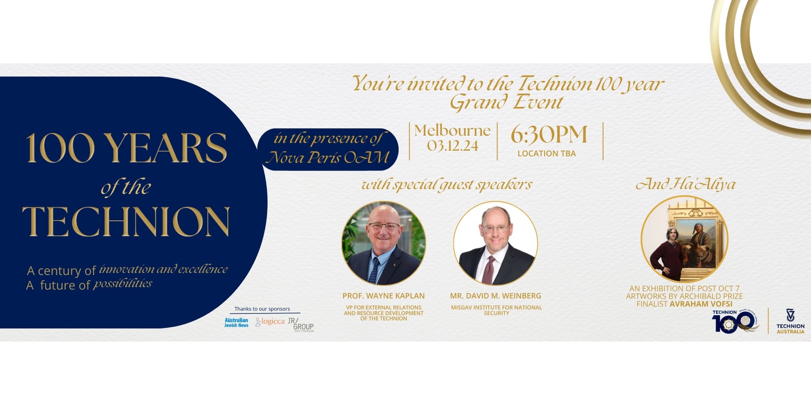 Banner image for Technion 100 Years Grand Event- Melbourne