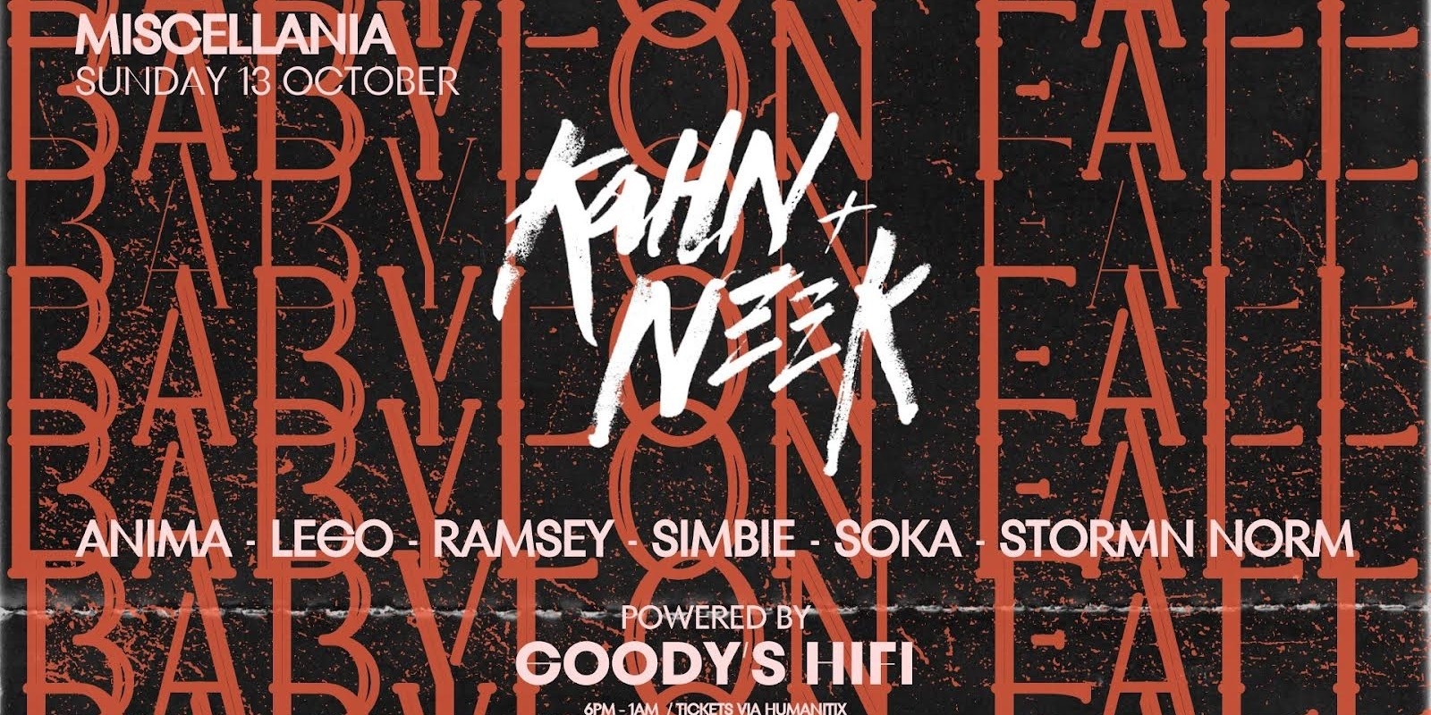 Banner image for BABYLON FALL ft. KAHN & NEEK (UK) on Goody's HiFi