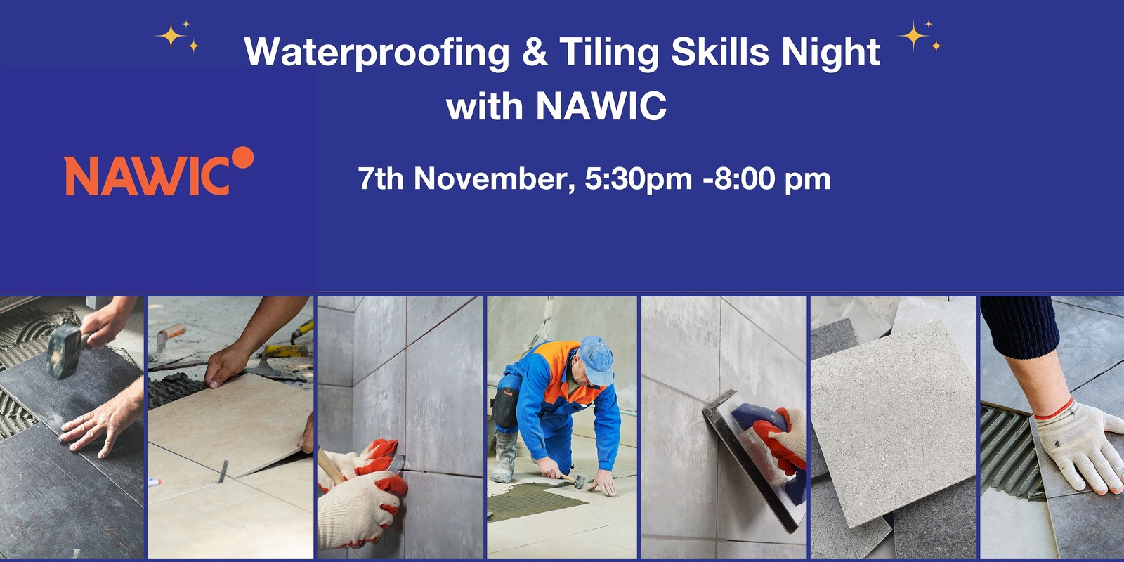 Banner image for Waterproofing & Tiling Skills Night with NAWIC 