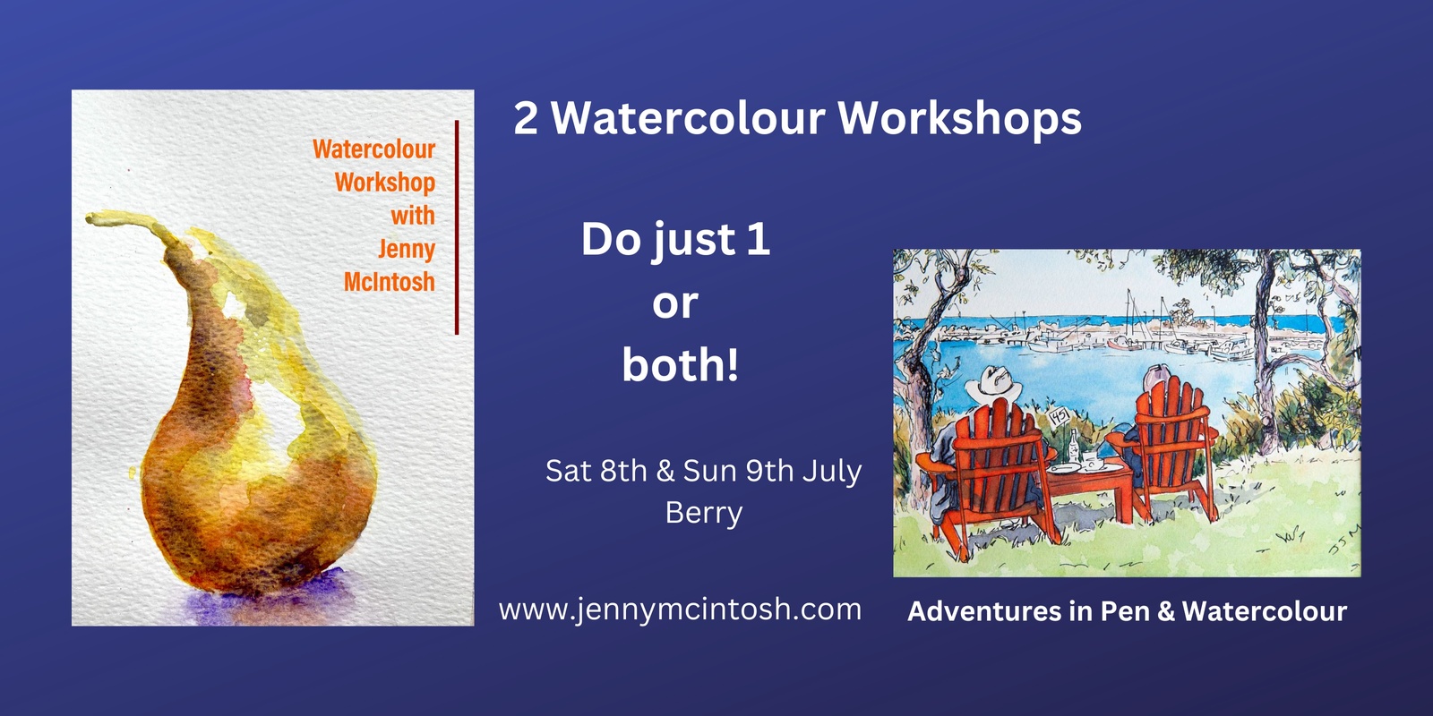 Banner image for Adventures in Pen & Watercolour + Watercolour Technique