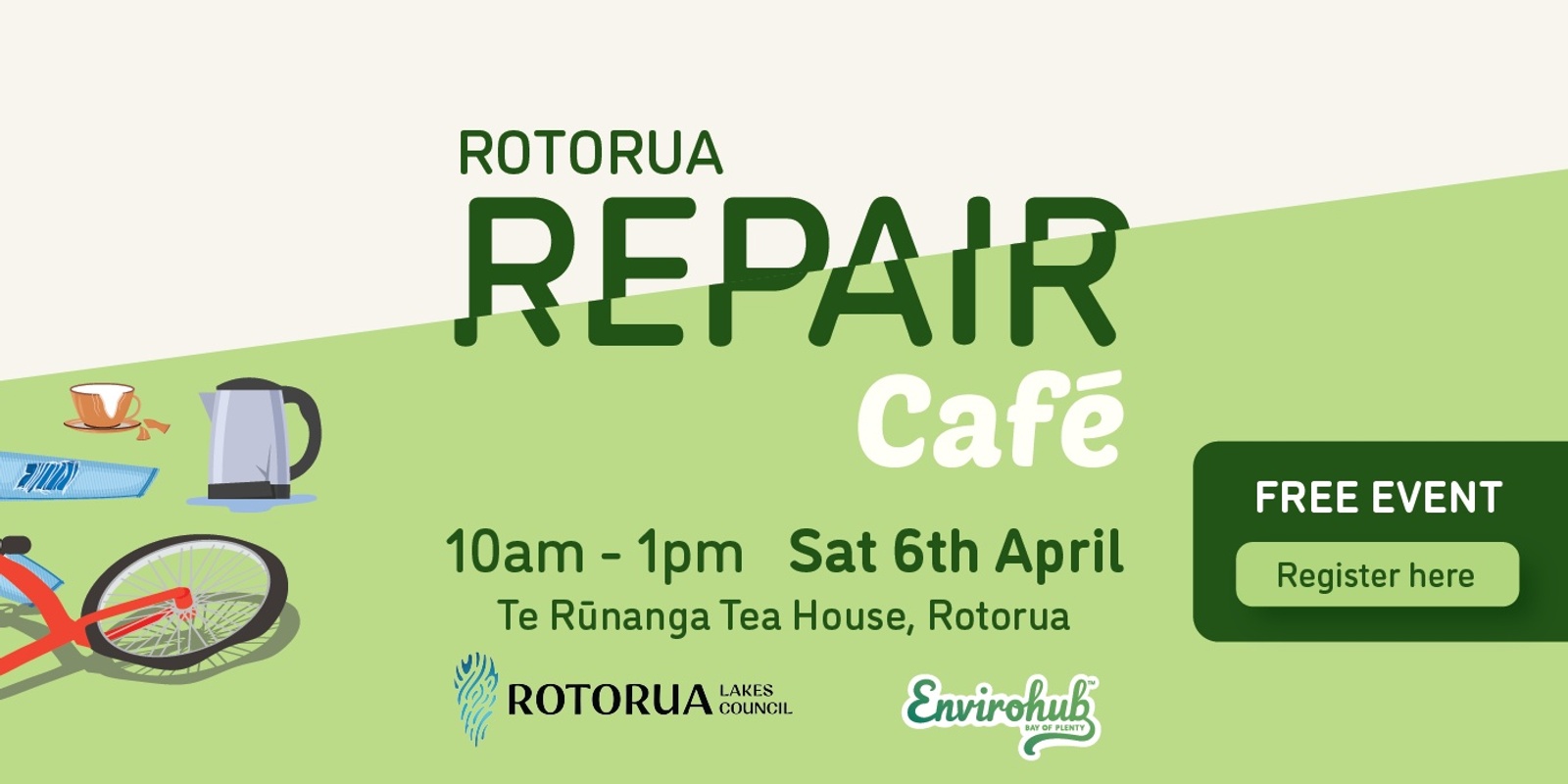 Banner image for Rotorua Repair Cafe - April
