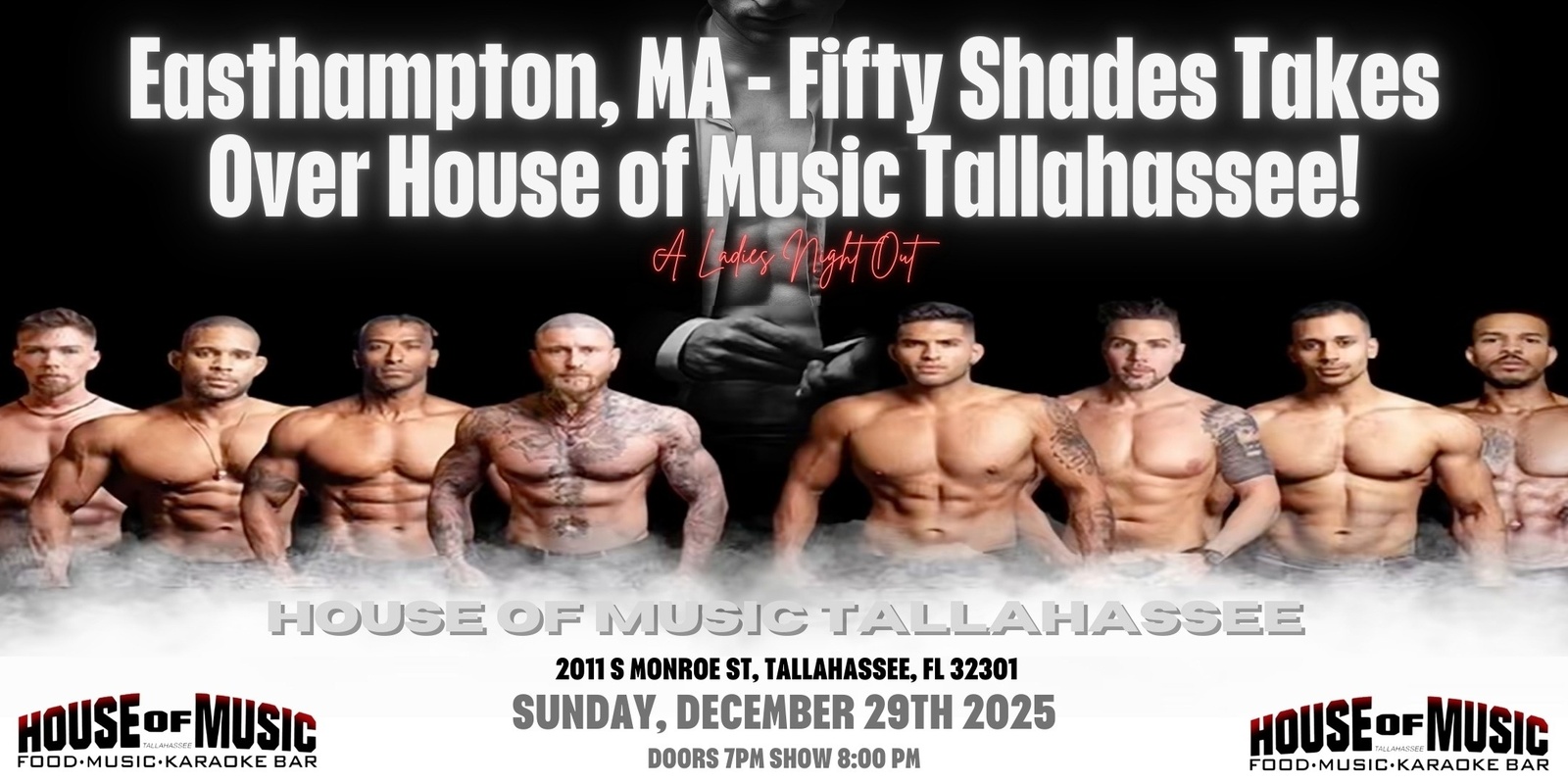 Banner image for Tallahassee, FL - Male Revue: Fifty Shades Takes Over House of Music Tallahassee!