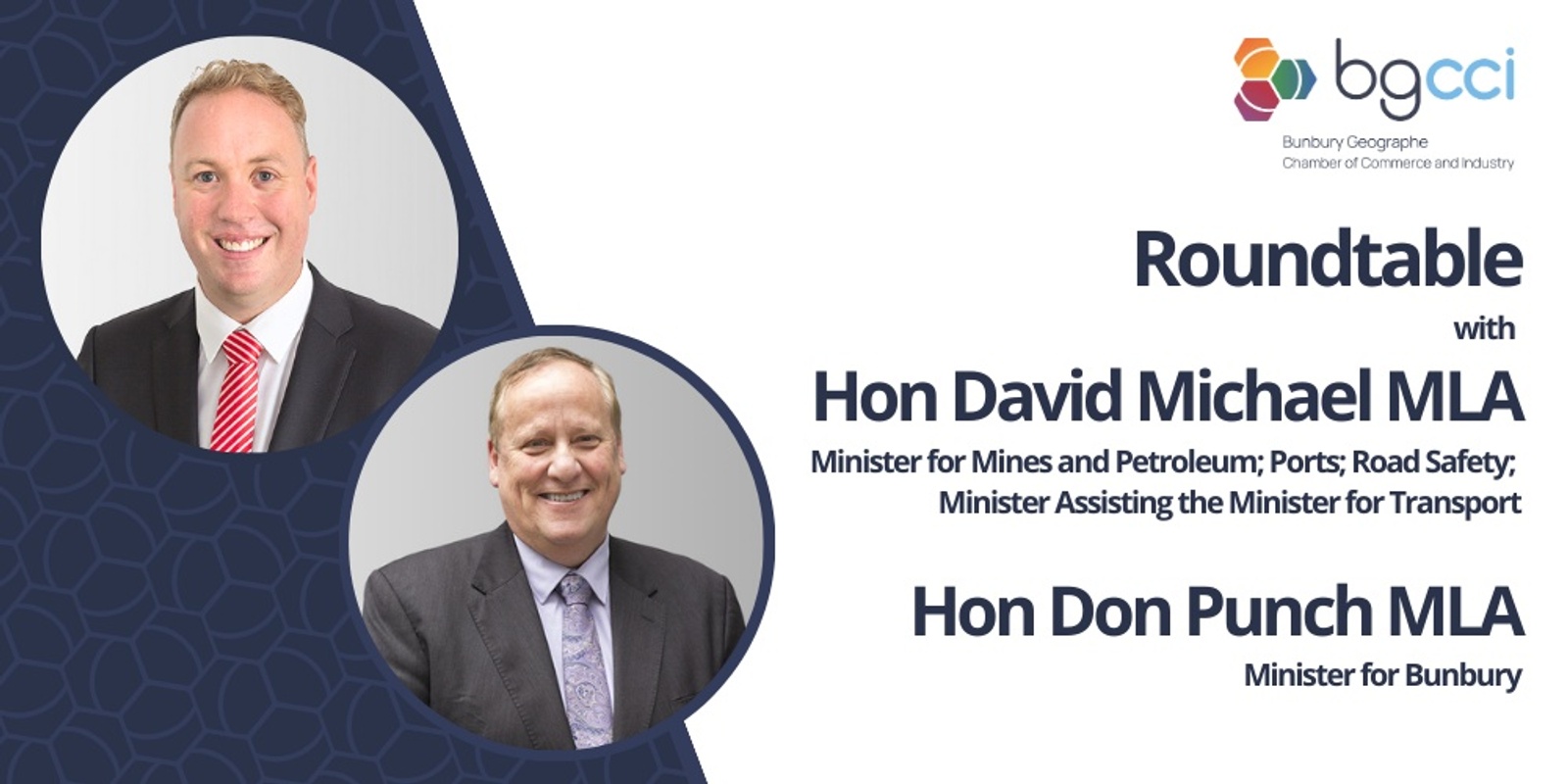 Banner image for Roundtable Lunch with Hon David Michael MLA & Hon Don Punch MLA