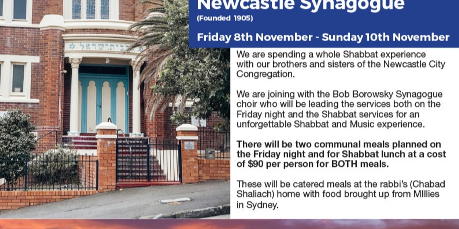 Banner image for Coogee Synagogue @ Newcastle Synagogue