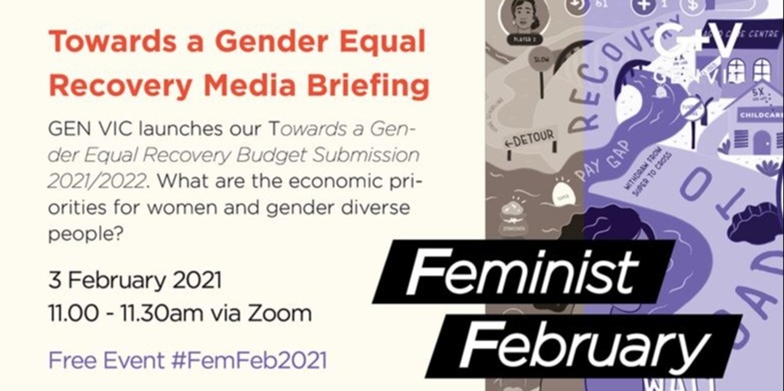 Banner image for Towards a Gender Equal Recovery Budget Submission 2021/2022 Media Briefing