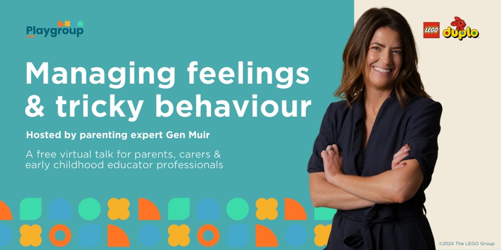 Banner image for Managing big feelings & tricky behaviour, with Gen Muir: Webinar by Playgroup NSW & LEGO DUPLO