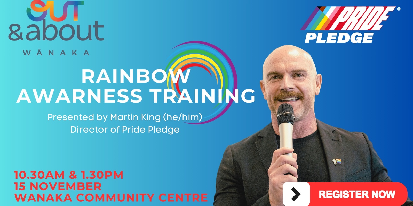 Banner image for Rainbow Awareness Training - OUT&about Wānaka X Pride Pledge