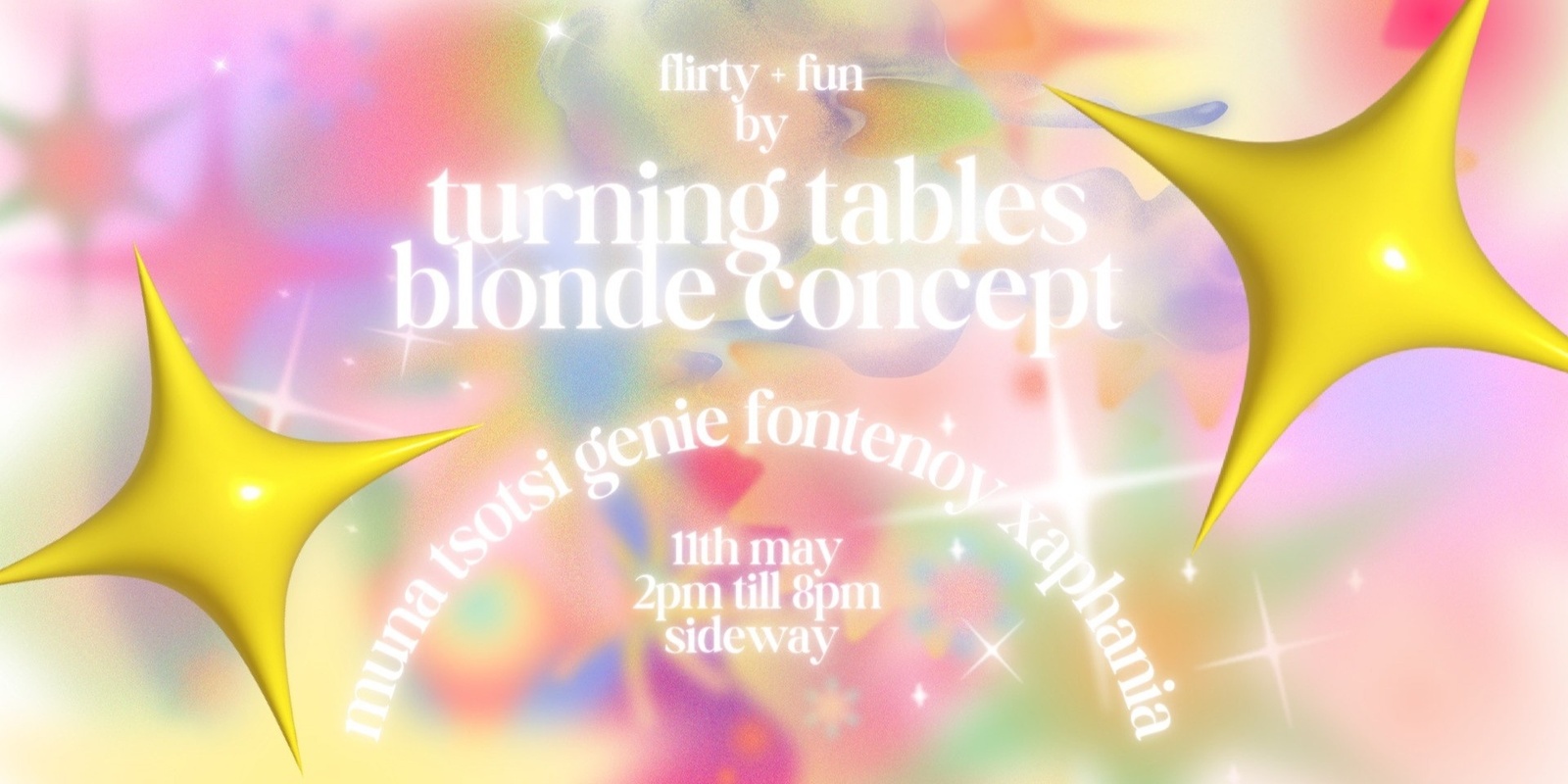 Banner image for flirty + fun by turning tables & blonde concept - day party fundraiser at sideway