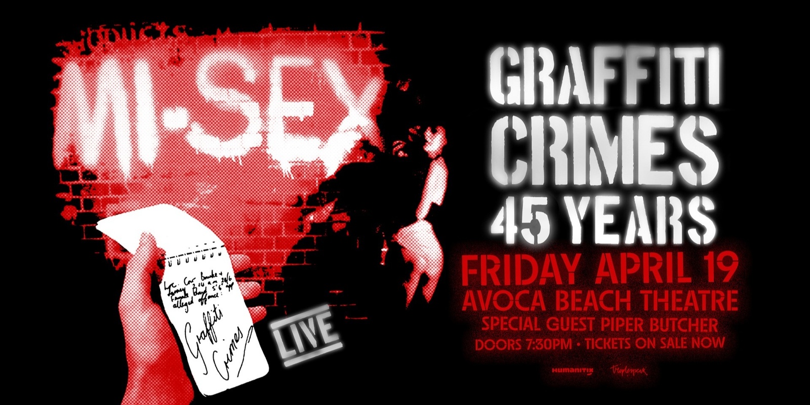 Mi-Sex Live - Graffiti Crimes 45 Years | Humanitix