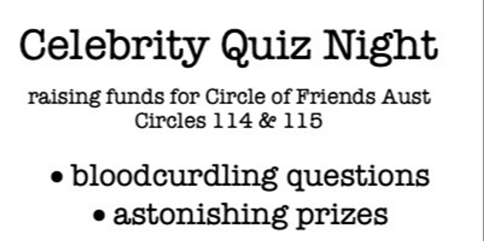 Banner image for Celebrity Quiz Night