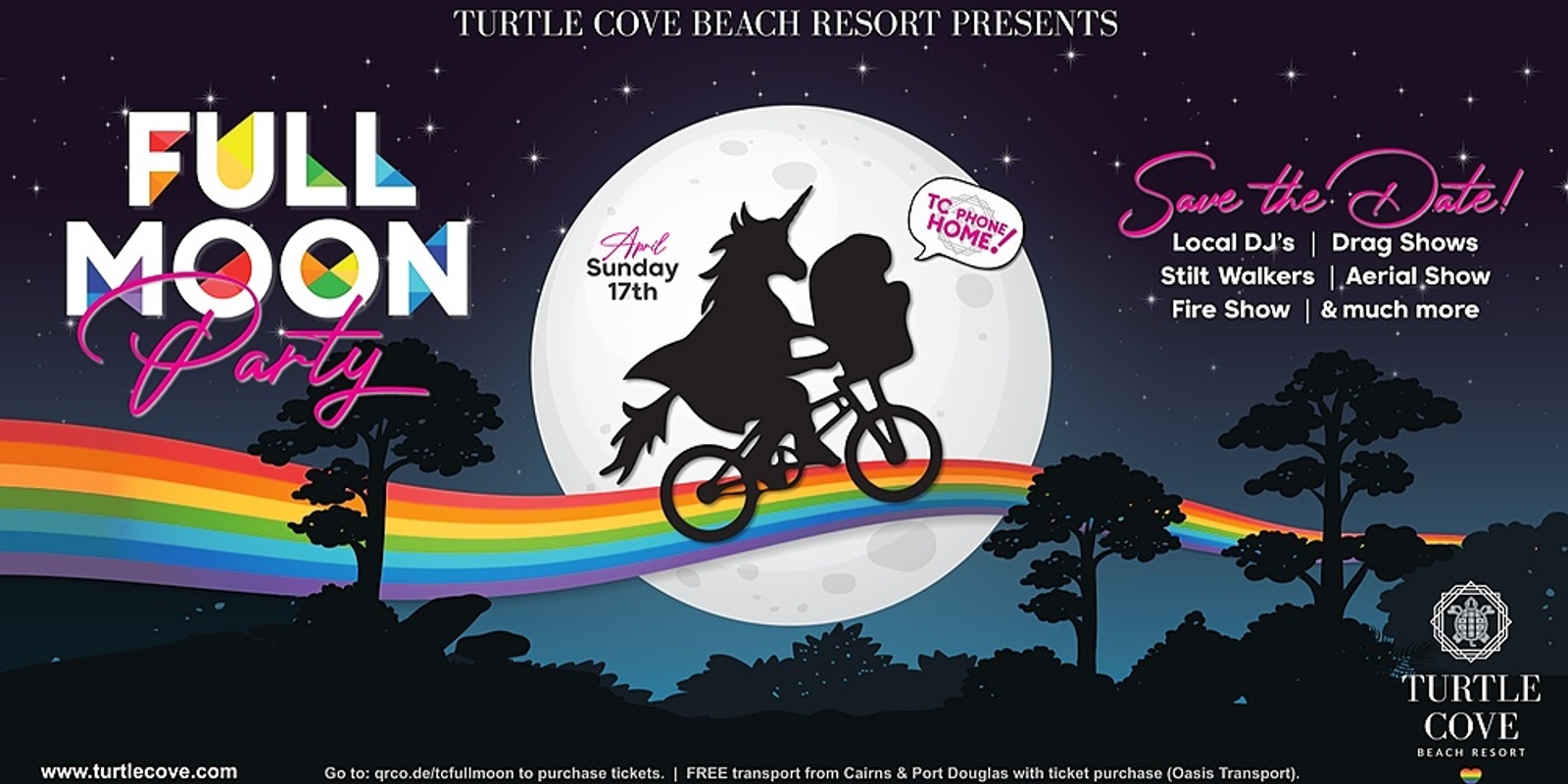 Banner image for FULL MOON Party @TurtleCoveBeachResort