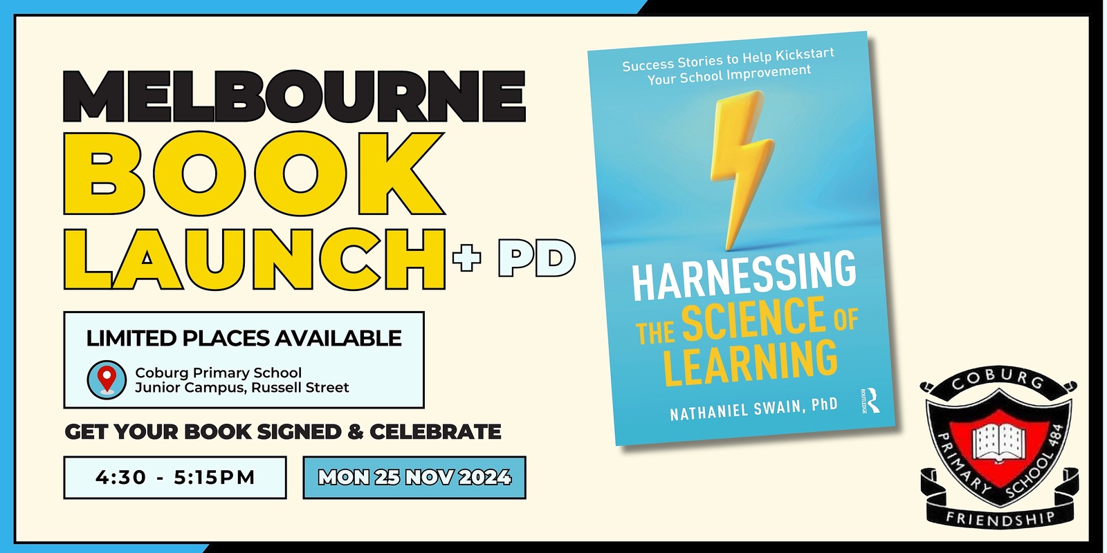 Banner image for Book Launch Melbourne - Harnessing the Science of Learning