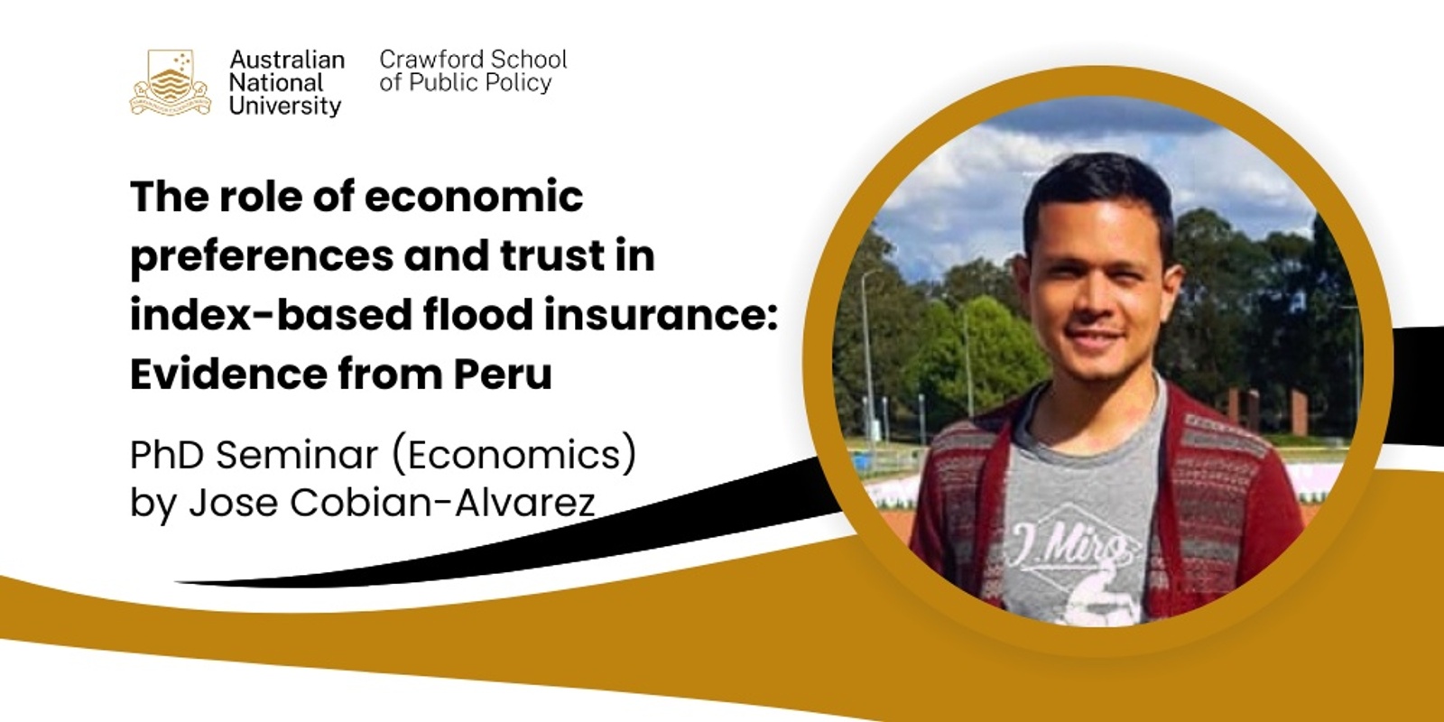 Banner image for ACDE PhD seminar: The role of economic preferences and trust in index-based flood insurance: Evidence from Peru