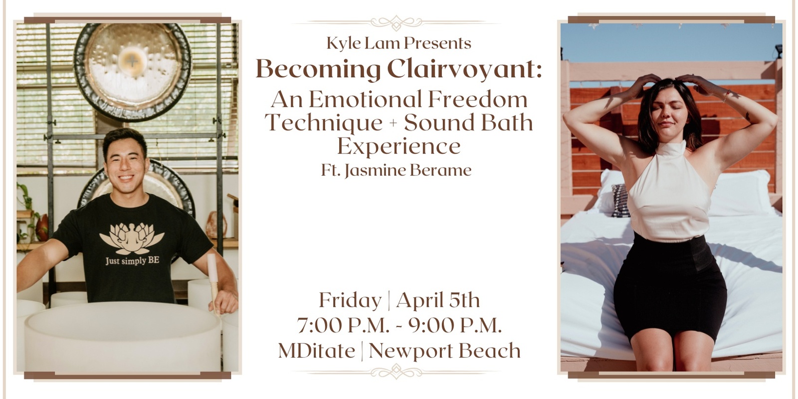 Banner image for Becoming Clairvoyant: An Emotional Freedom Technique + Sound Bath Experience with Jasmine Berame + CBD (Newport Beach)