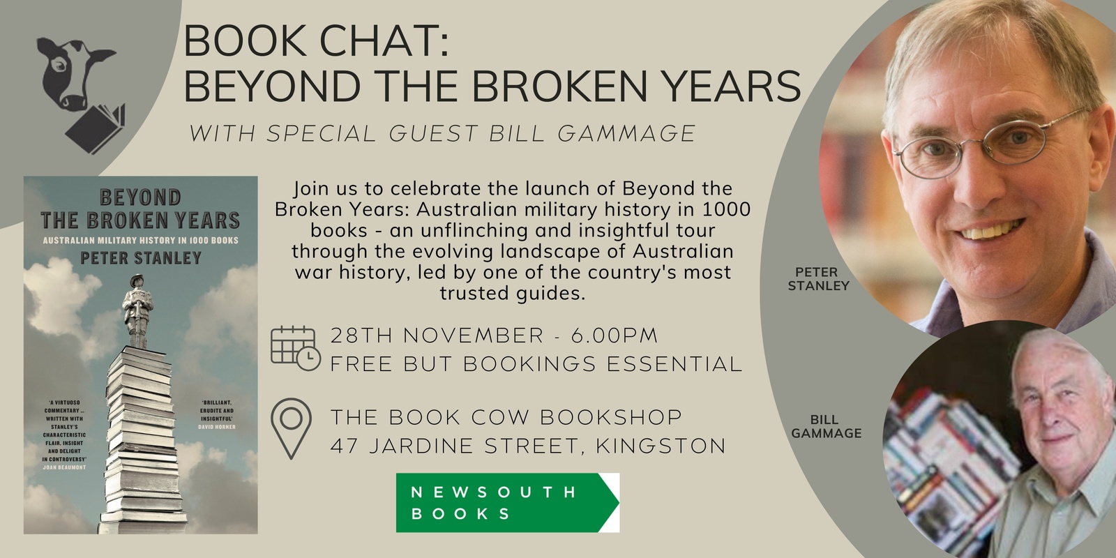 Banner image for Book Launch - Beyond The Broken Years by Peter Stanley with special guest Bill Gammage