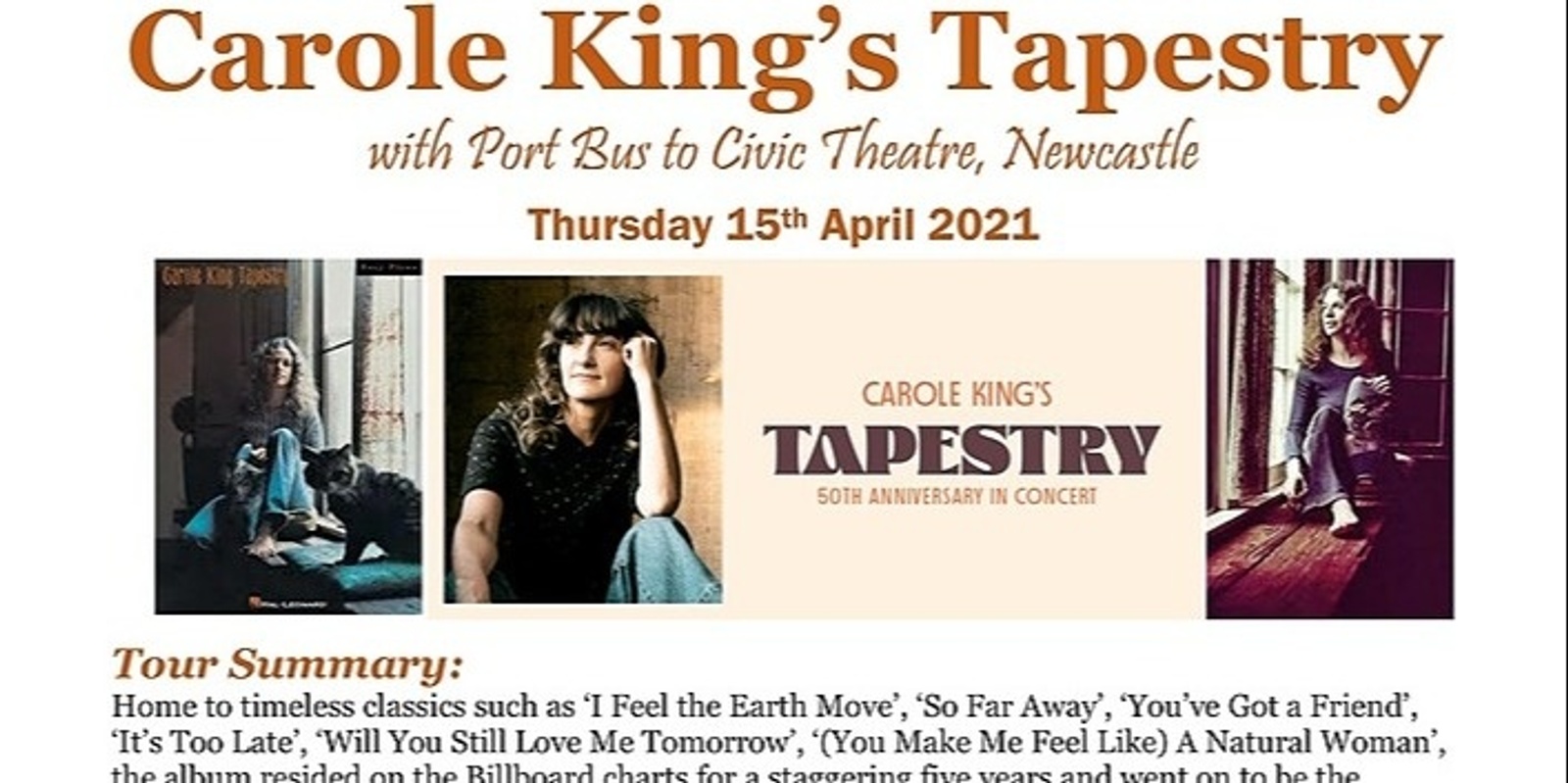 Banner image for Carole King’s Tapestry