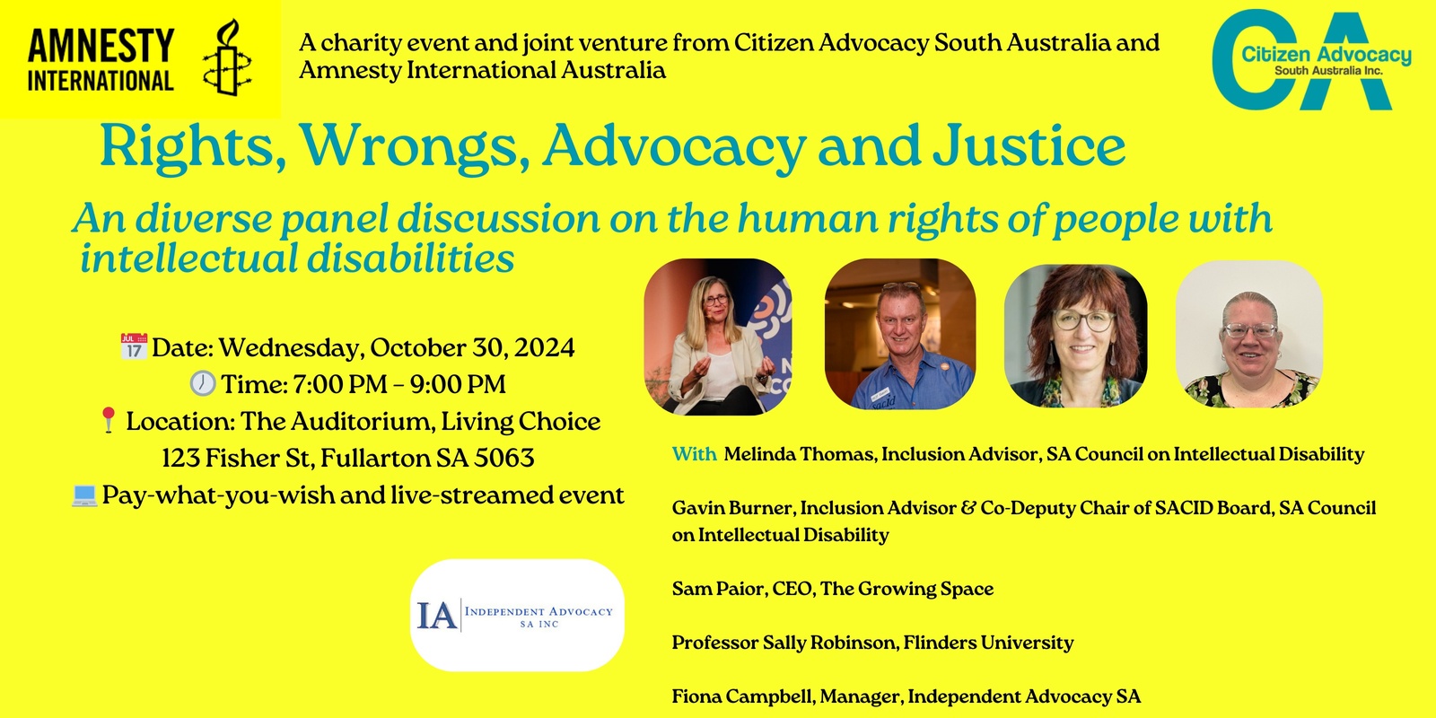 Banner image for Rights, Wrongs, Advocacy and Justice: A Panel Discussion on the Human Rights of People with Intellectual Disability