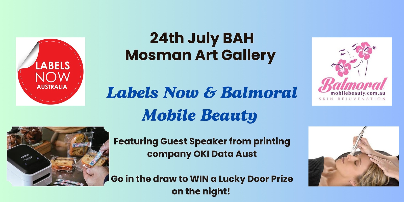 Banner image for July Business After Hours (BAH) - Labels Now & Balmoral Mobile Beauty