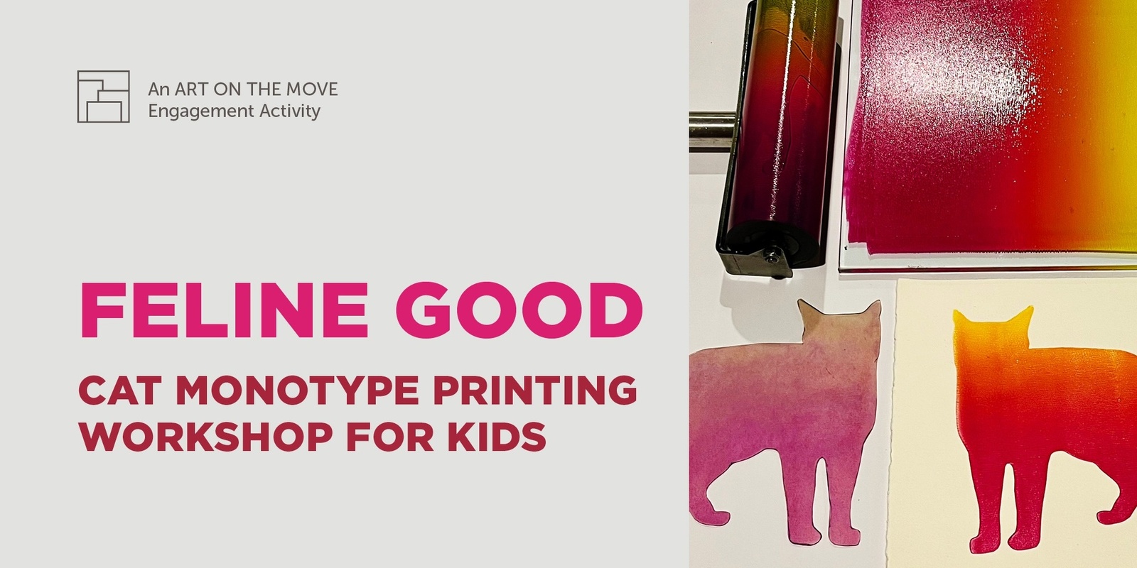 Banner image for FELINE GOOD Cat Monotype Printing Workshop for Kids