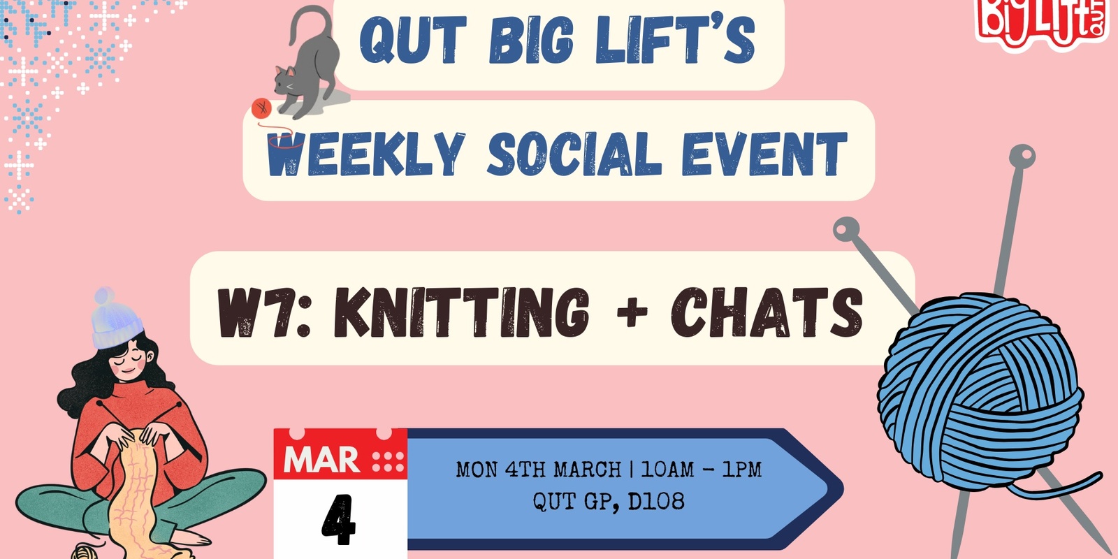 Banner image for W2 Social: Knitting & chats 